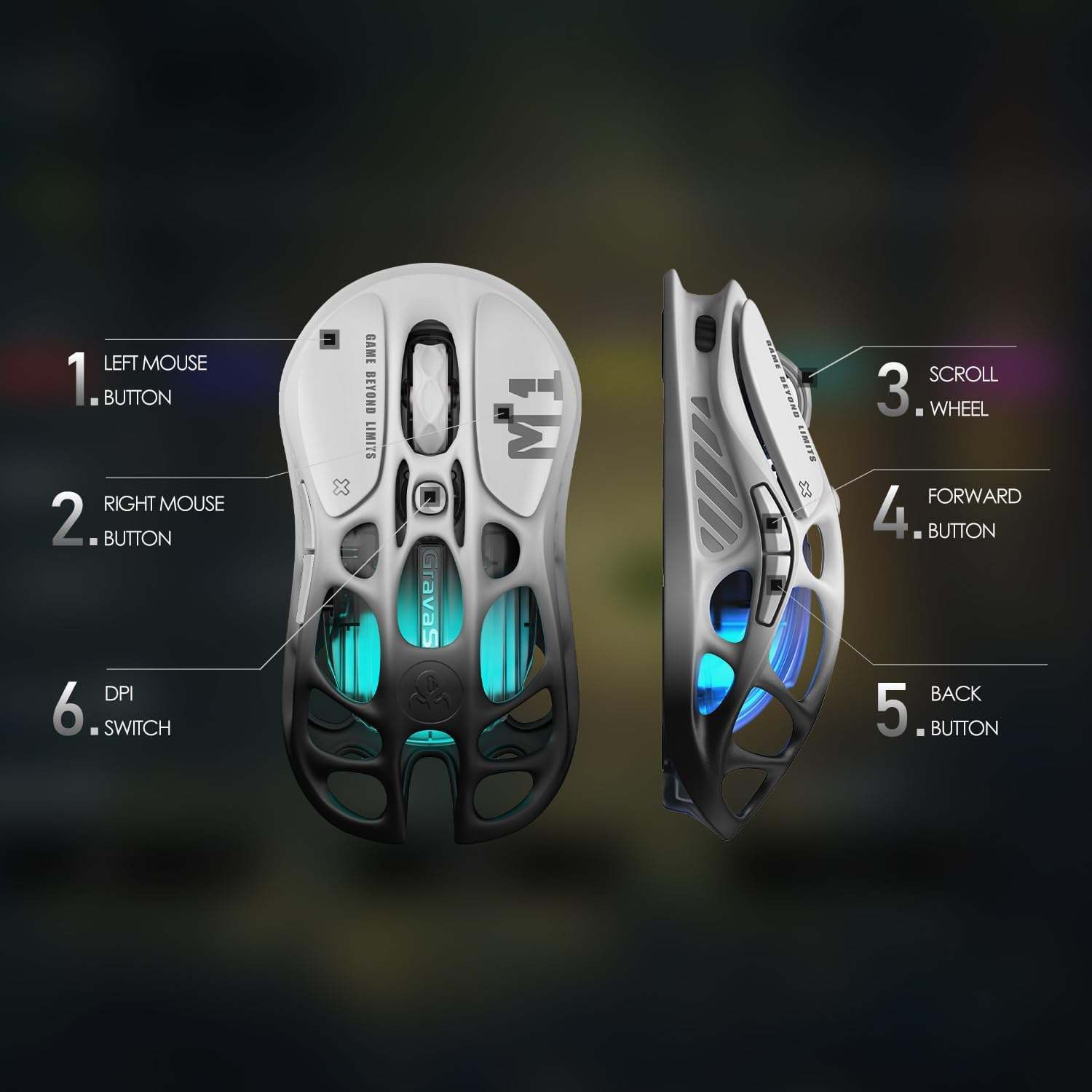 GravaStar Mercury M1 Pro Wireless Gaming Mouse - Gradient Black GravaStar Mercury M1 Pro Wireless Gaming Mouse - Gradient Black
